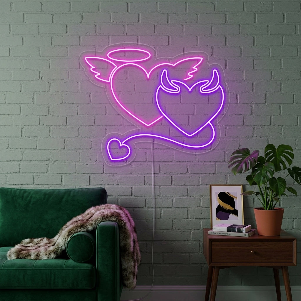 "demonio ángel" Letreros Neon