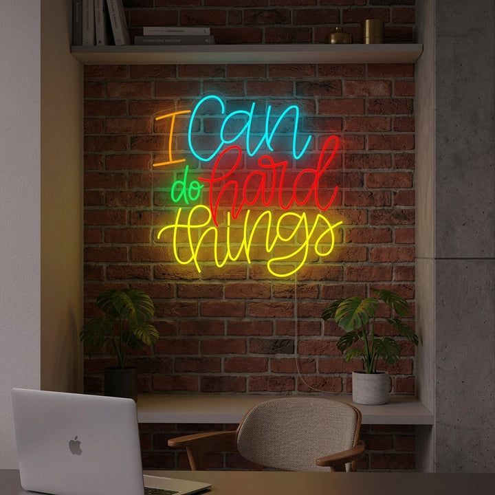 "I Can Do Hard Things" Letreros Neon