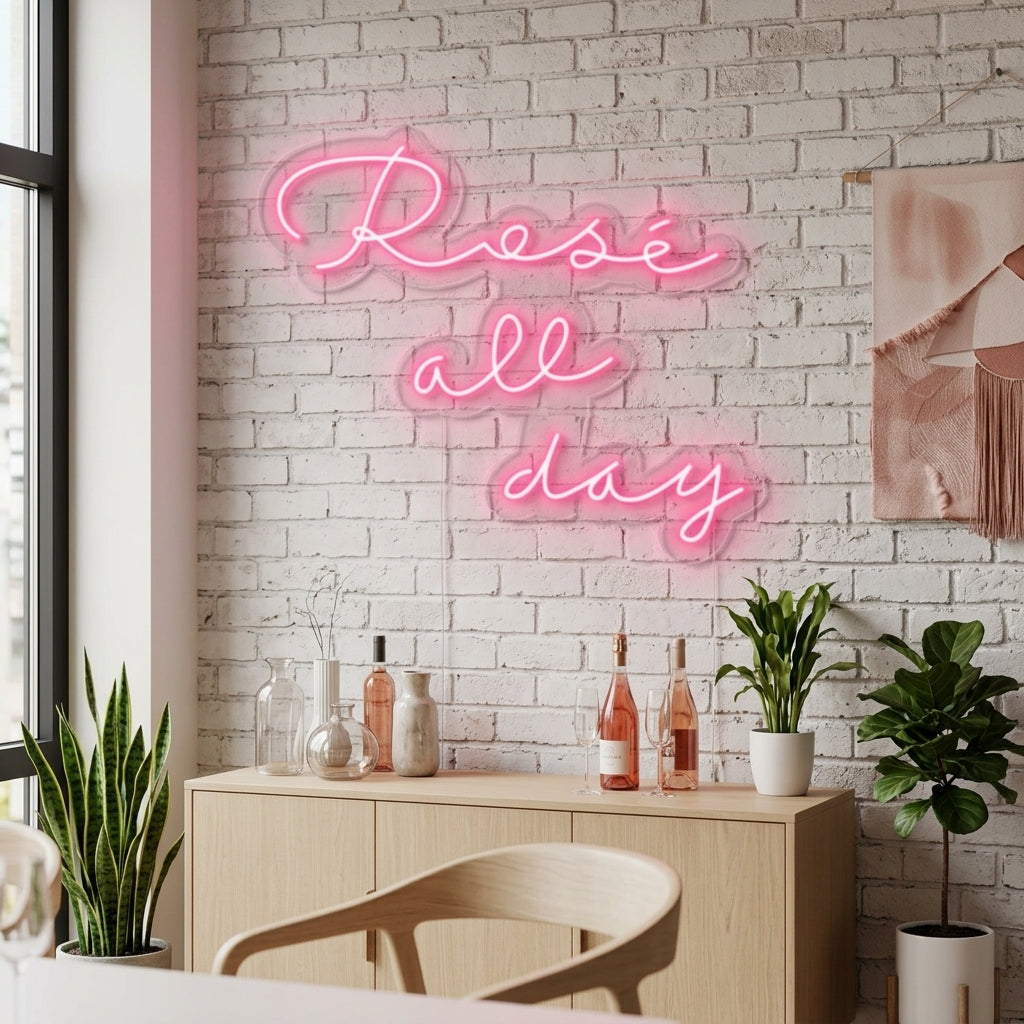 "Rose All Day" Letreros Neon