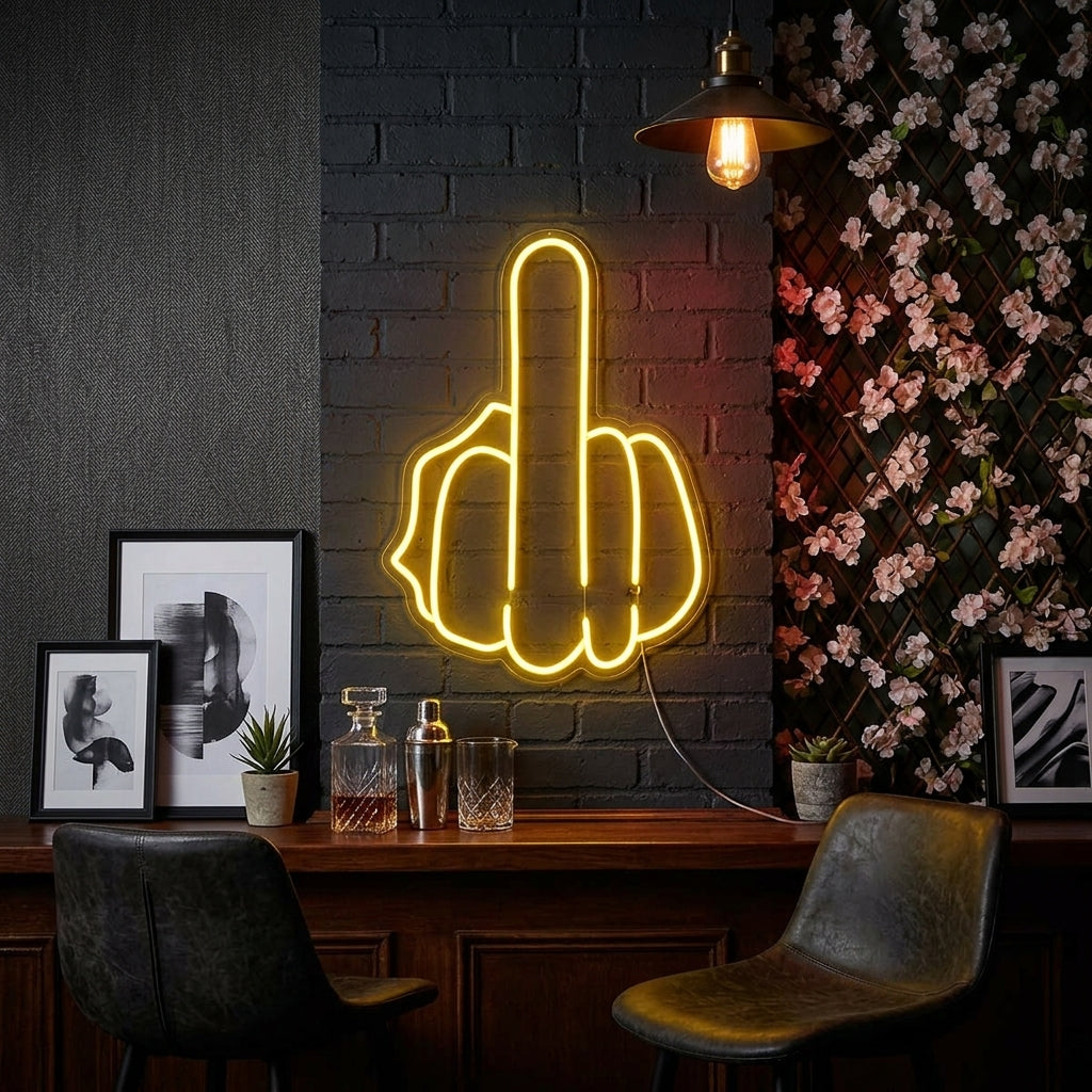 "Dedo Medio" Letreros Neon