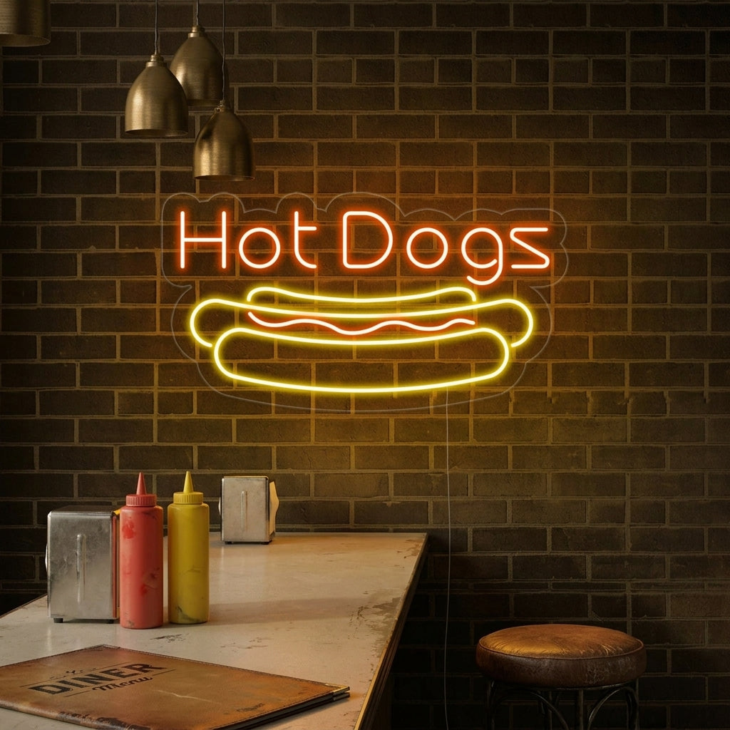 "Hot Dogs" Letreros Neon