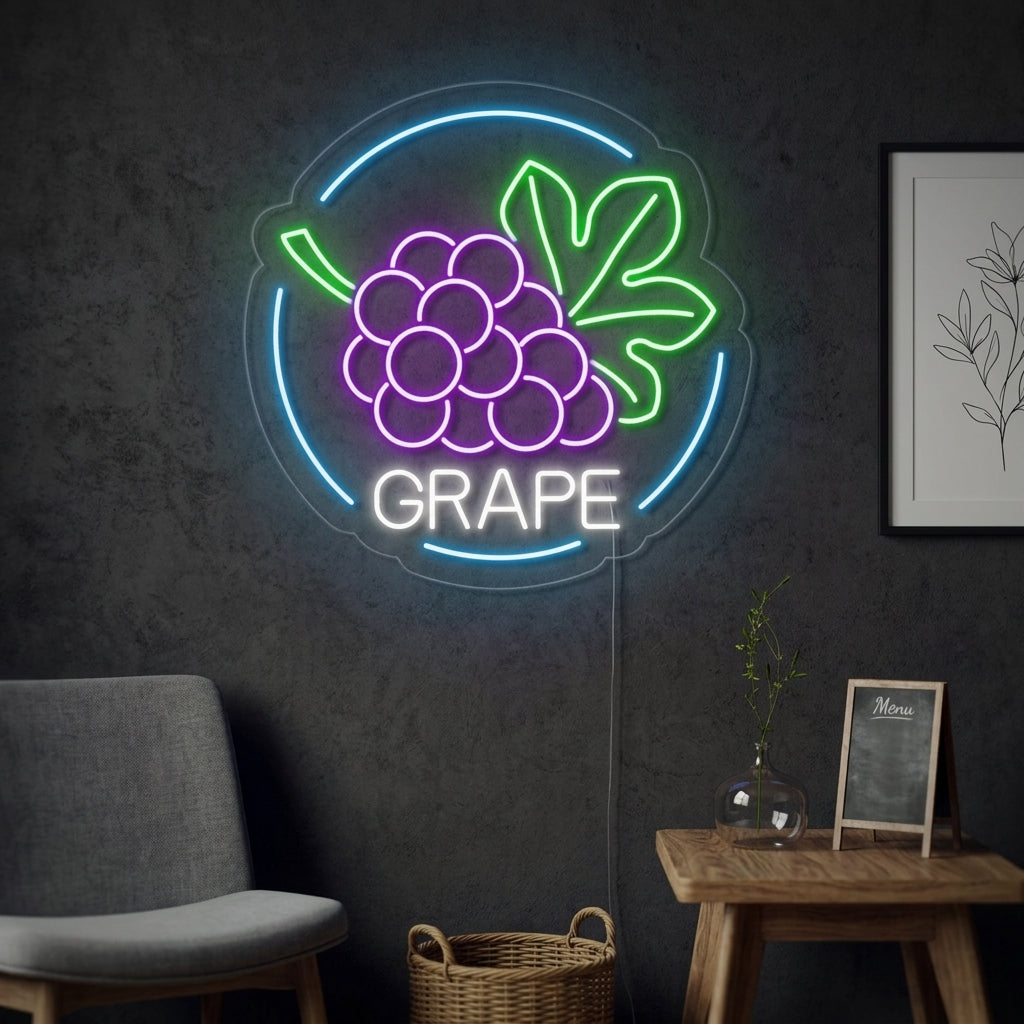 "Grape, Uvas" Letreros Neon