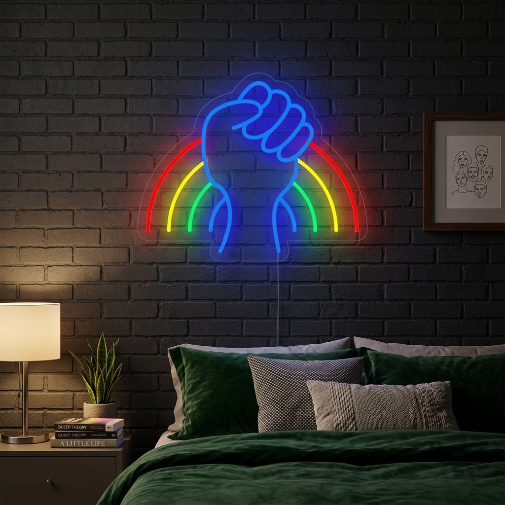 "Bandera Arcoíris Orgullo Lgbt Única" Letreros Neon