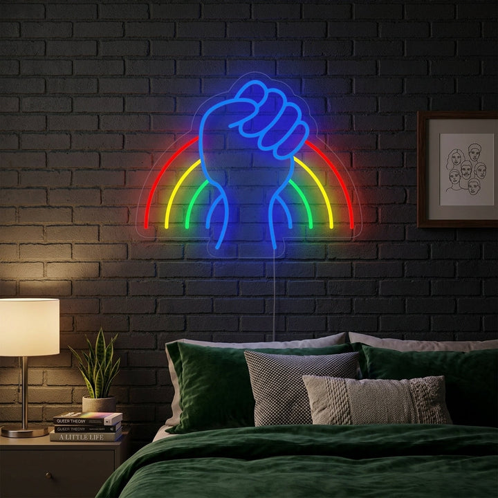"Bandera Arcoíris Orgullo Lgbt Única" Letreros Neon