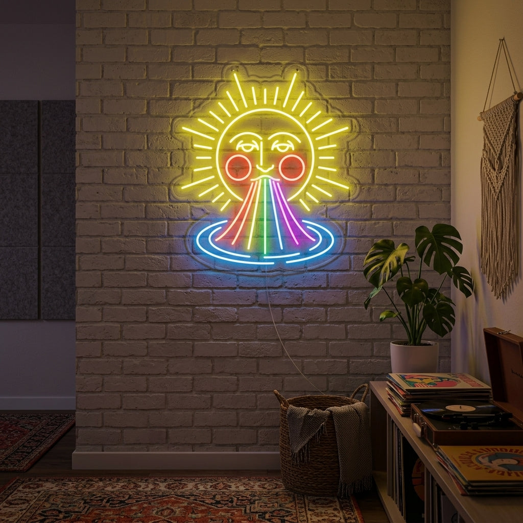 "Sol arcoíris" Letreros Neon
