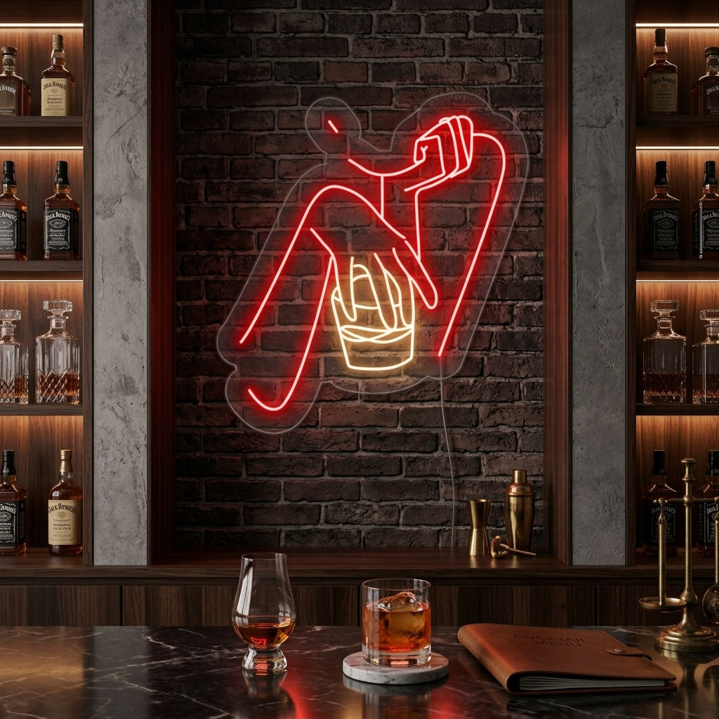 "Bar De Mujeres Amantes Del Whisky" Letreros Neon