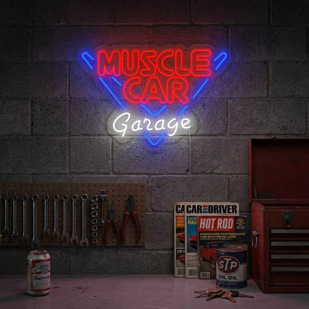 "Muscle Car Garage" Letreros Neon