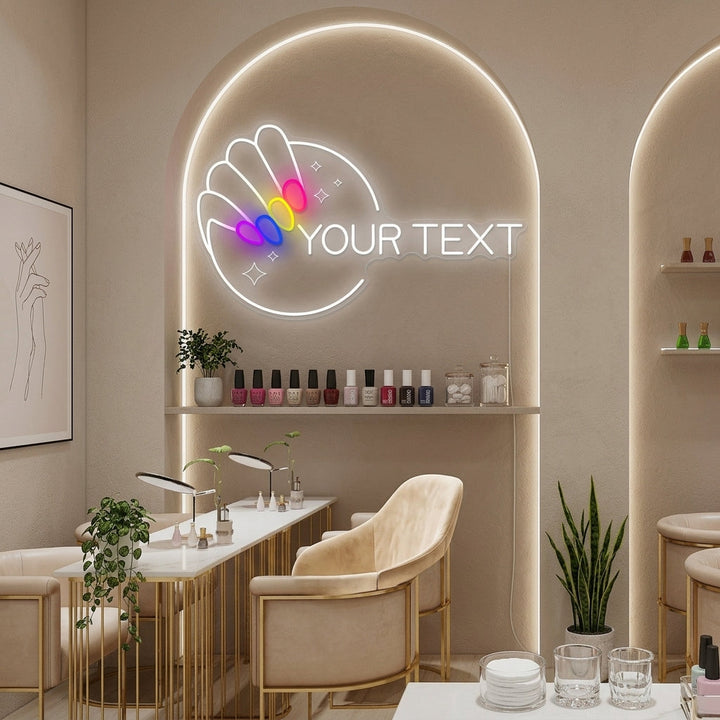 "Custom Nail Logo" Letrero de neón