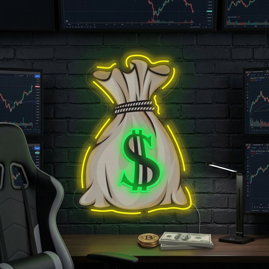 "Bolsa De Dinero UV Print" Letreros Neon