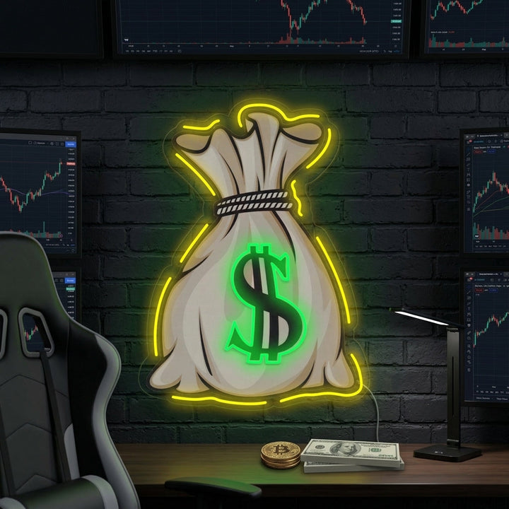 "Bolsa De Dinero UV Print" Letreros Neon