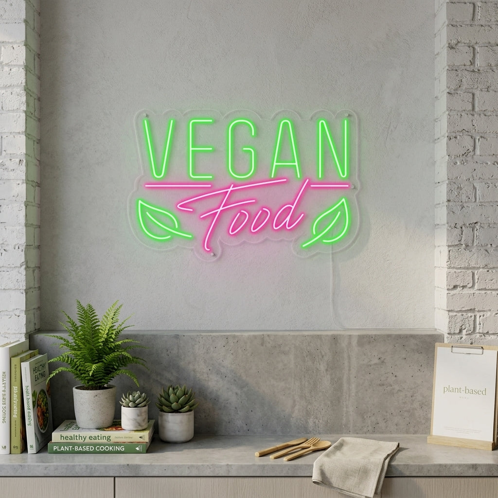 "Vegan Food" Letreros Neon