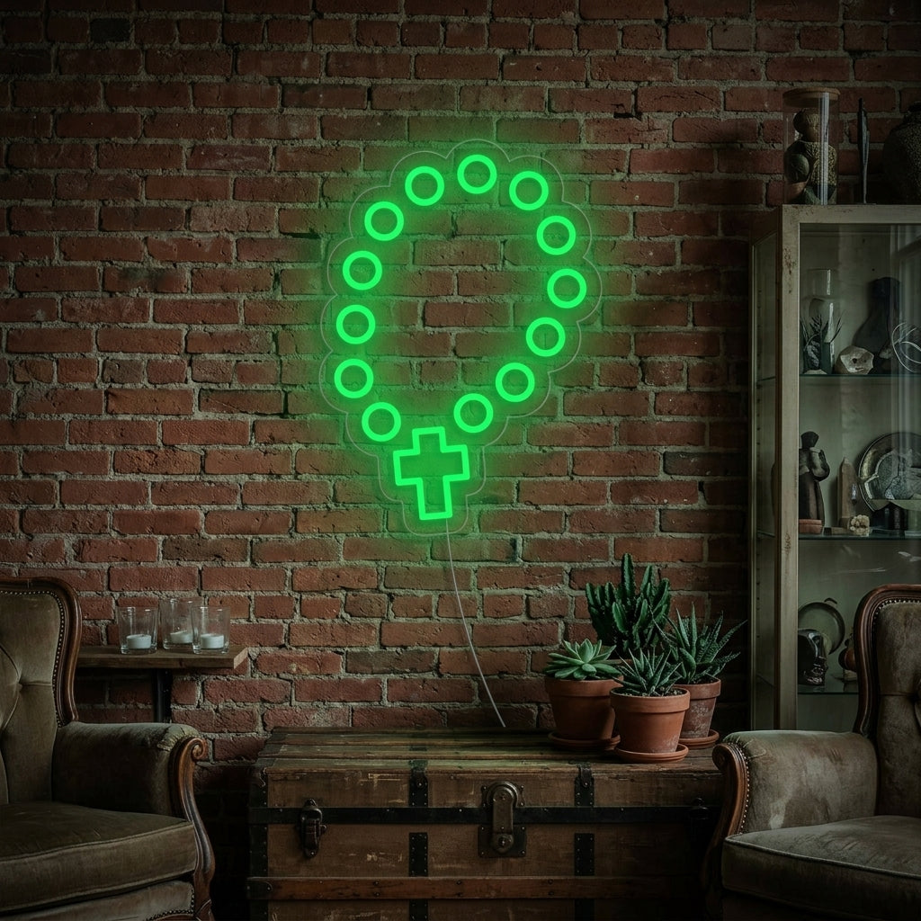 "Cuentas De Rosario" Letreros Neon
