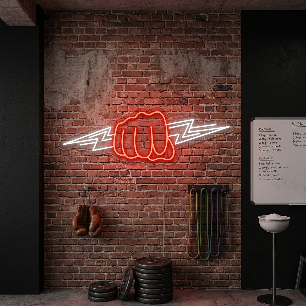 "Puño Relámpago" Letreros Neon