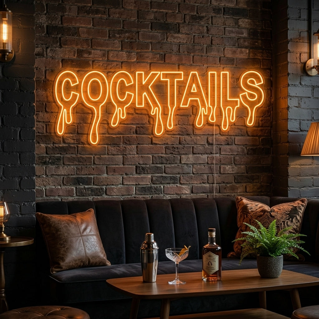 "Cocktails" Letrero de neón