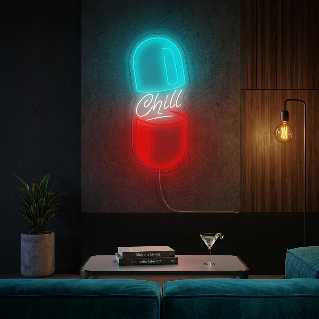 "Chill Pill" Letrero de neón