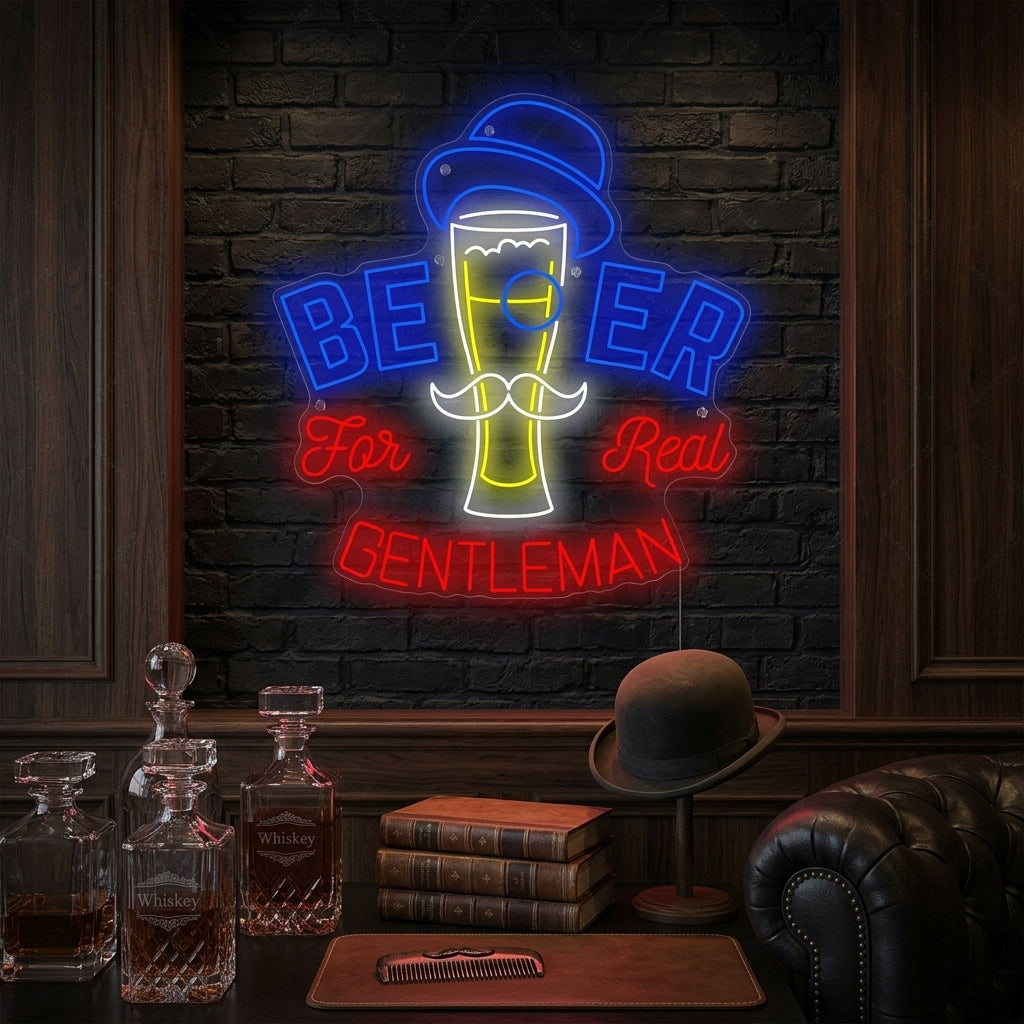"Beer For Gentleman" Letrero de neón
