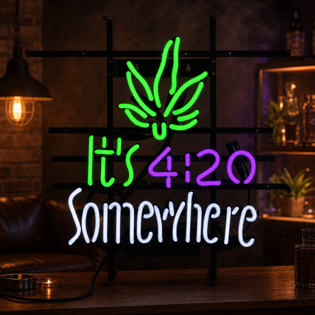 "Its 420 Somewhere" Letreros Neon