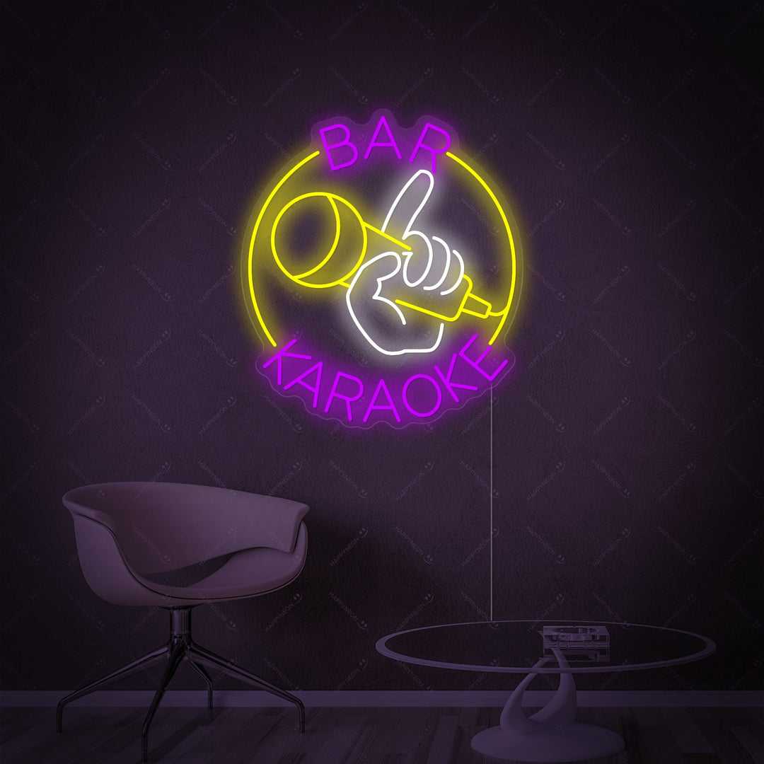 "Karaoke Bar" Letrero de neón