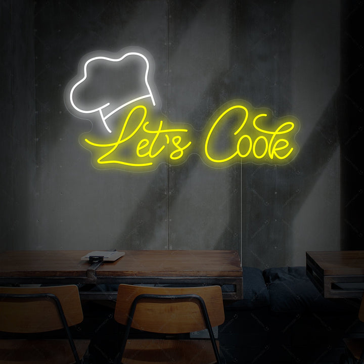 "Let's Cook" Letrero de neón