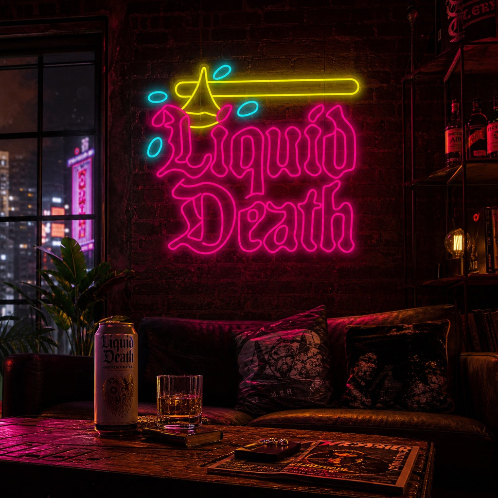 "Liquid Death" Letrero de neón
