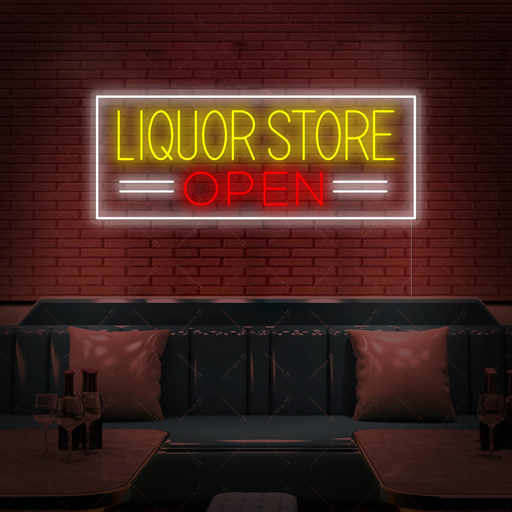 "Liquor Store Open" Letrero de neón