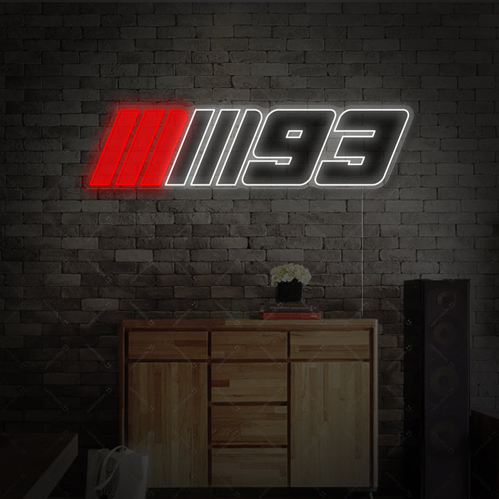 "Logotipo de la carrera Marc Márquez 93" Letrero de neón
