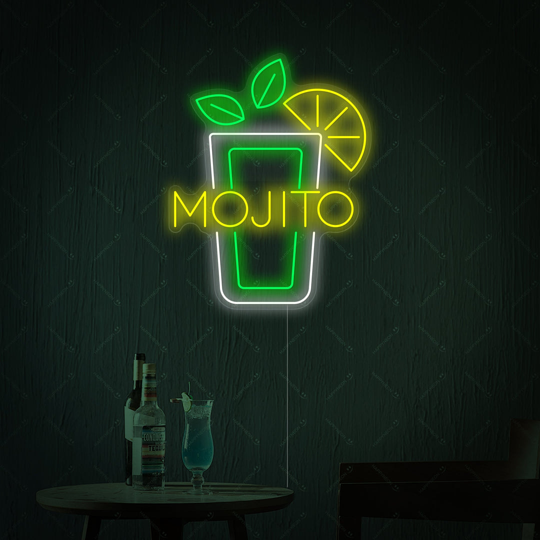 "Copa De Vino Mojito" Letrero de neón