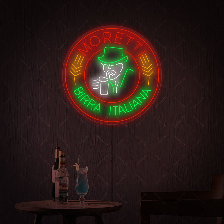 "Moretti Birra Italiana" Letrero de neón