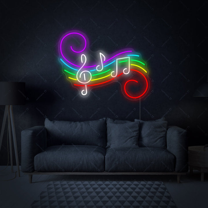 "Notas Musicales" Letrero de neón