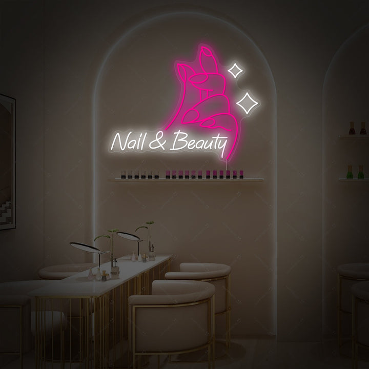 "Nail & Beauty" Letrero de neón