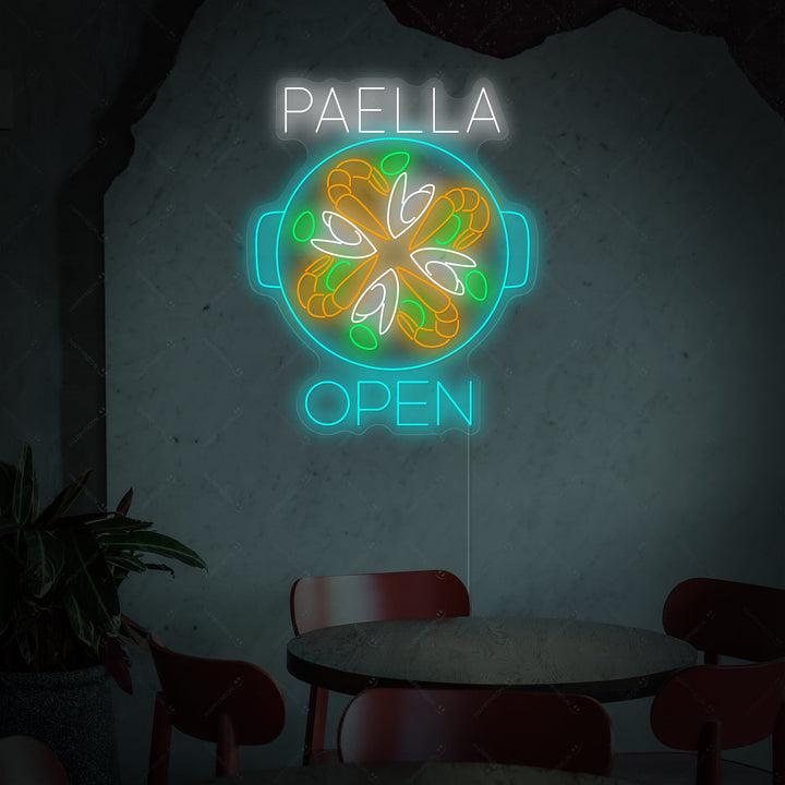 "Paella Open" Letrero de neón