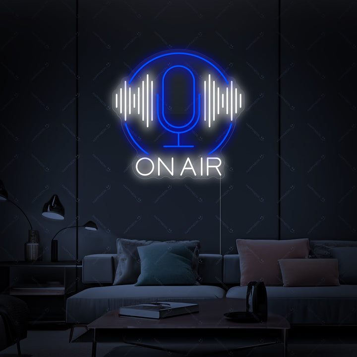 "Podcast On Air" Letrero de neón