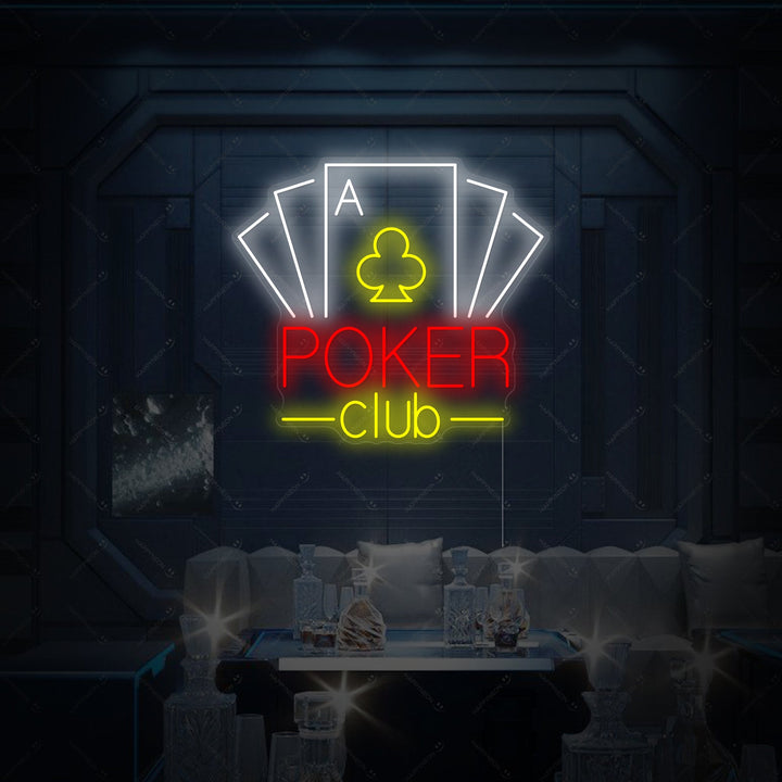 "Poker Club" Letrero de neón