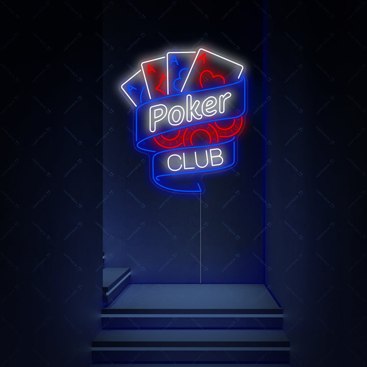 "Poker Club" Letrero de neón