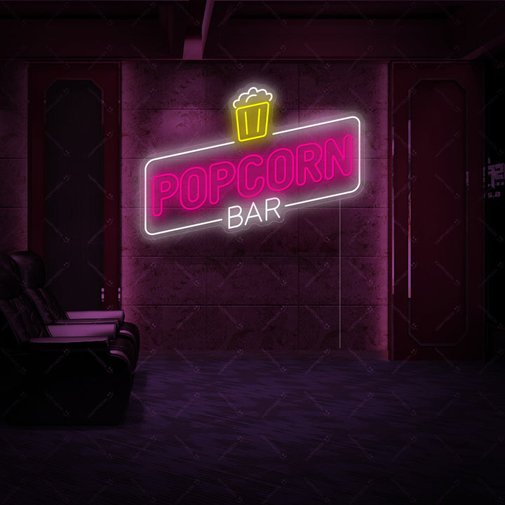 "Popcorn Bar" Letrero de neón