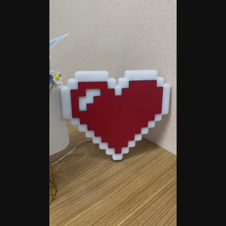 "Legend of Zelda 16-bit Heart" Neon Like