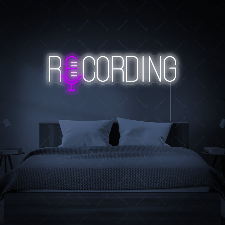 "Recording" Letrero de neón