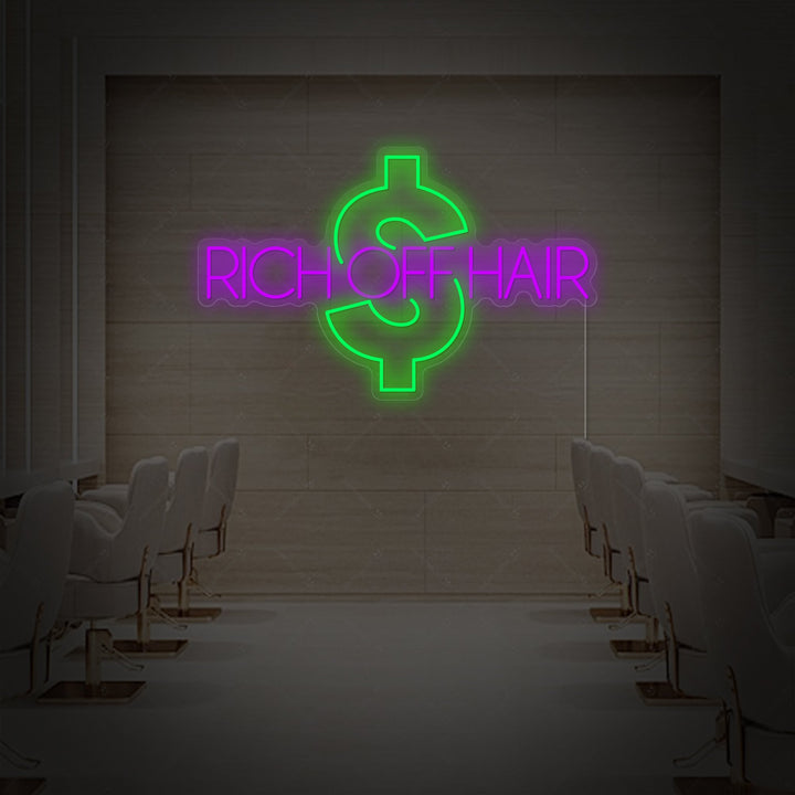 "Rich Off Hair" Letrero de neón