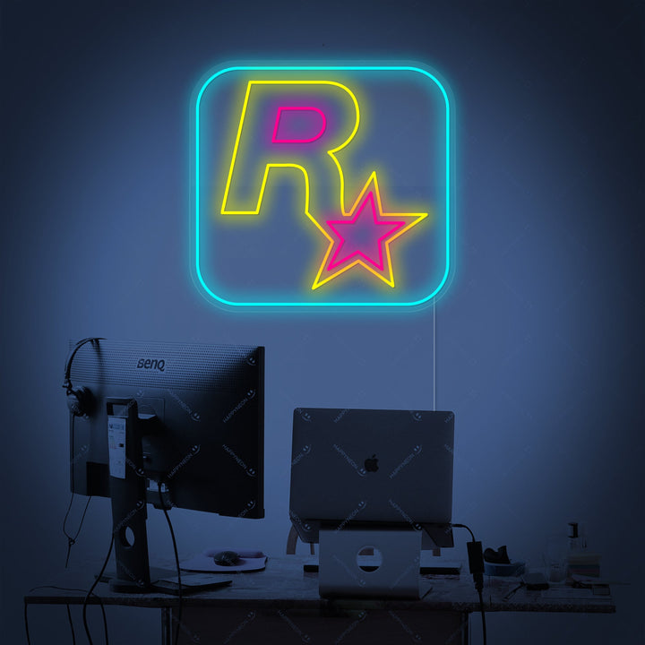 "Rockstar Games Logo" Letrero de neón