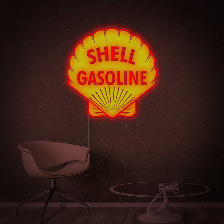 "Logotipo de Shell Gasoline" Letrero de neón