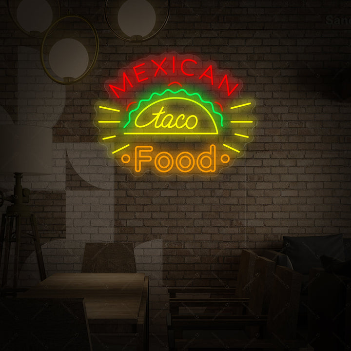 "Taco Mexican Food" Letrero de neón