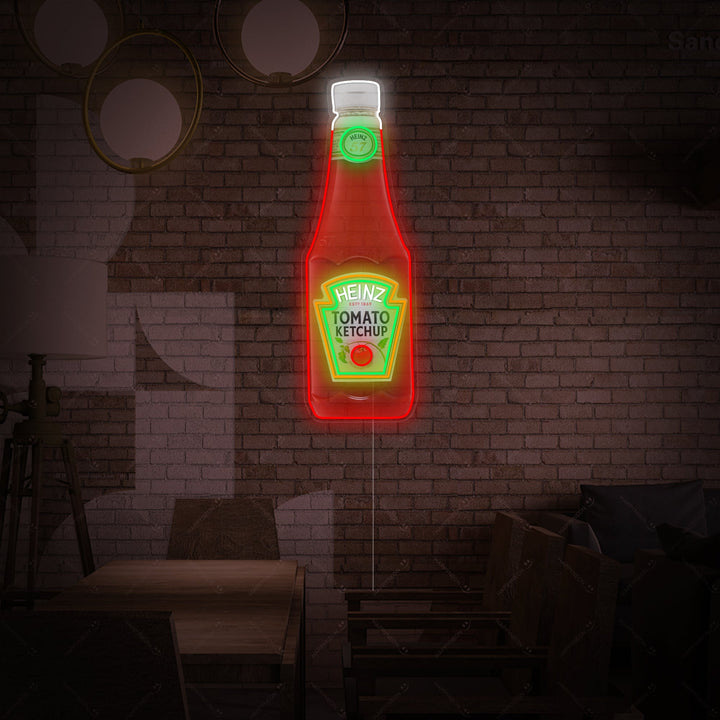 "Botella de Ketchup" Letrero de neón