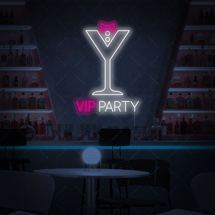 "Vip Party" Letrero de neón