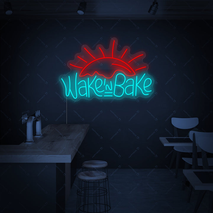"Wake and Bake" Letrero de neón