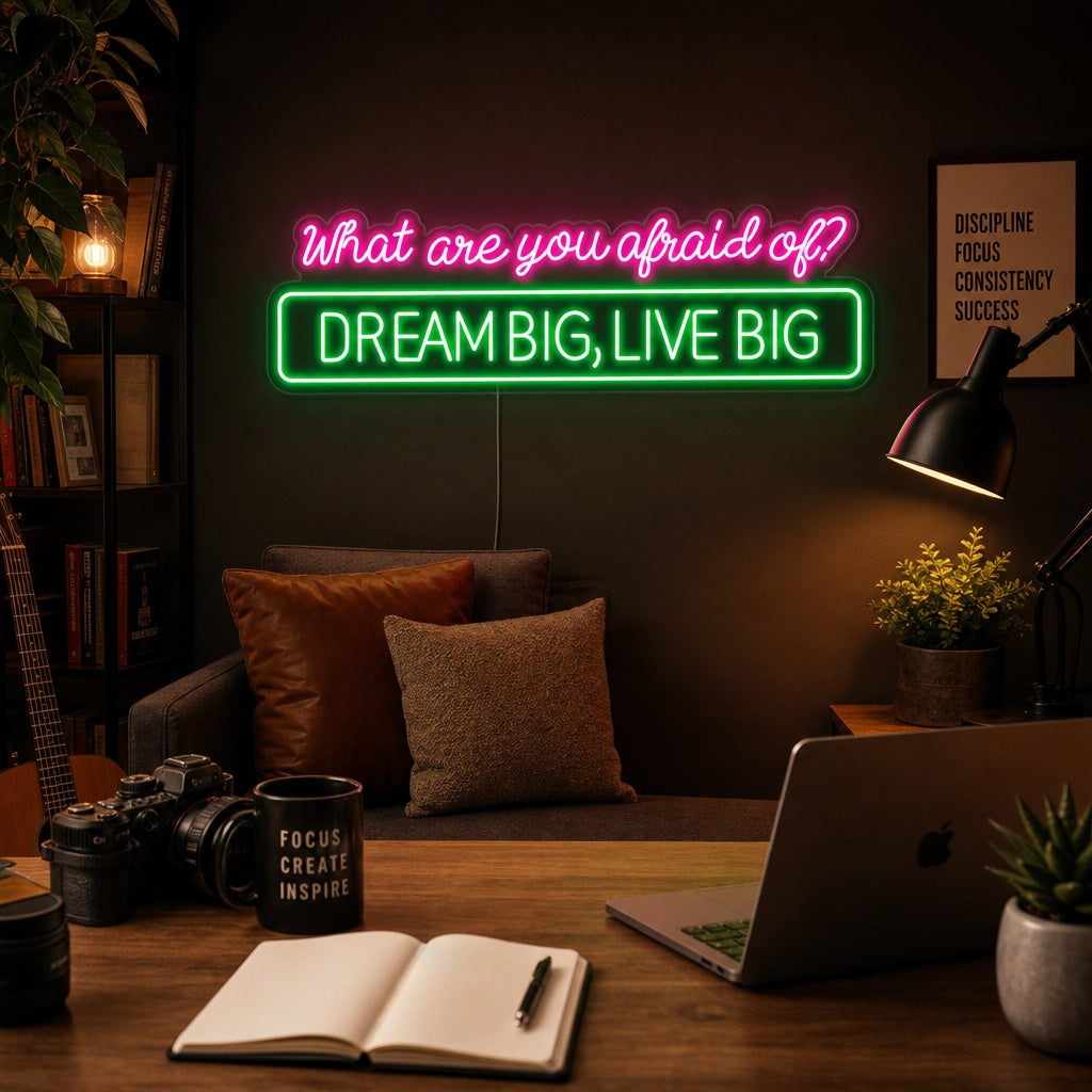 "What Are You Afraid Of" Letreros Neon