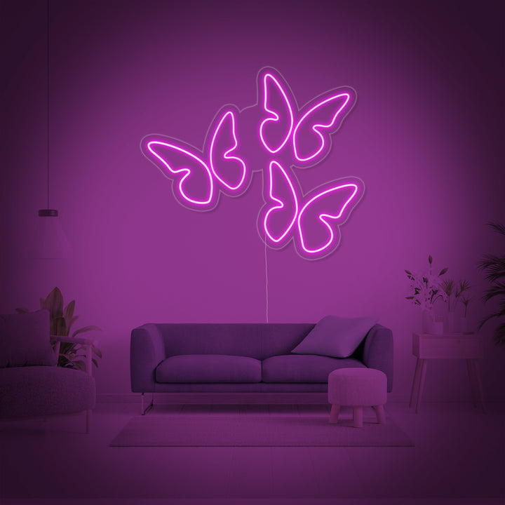 "3 Mariposas" Letreros Neon