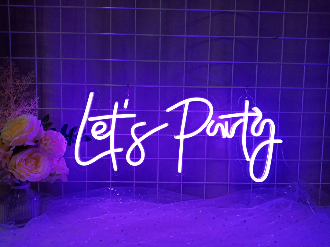 "Lets Party" Letreros Neon (Inventario: 3 unidades)