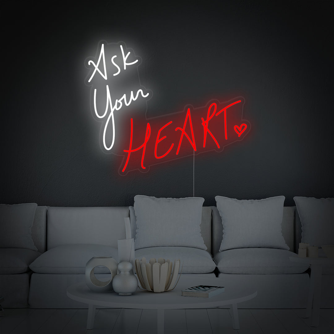 "Ask Your Heart" Letreros Neon