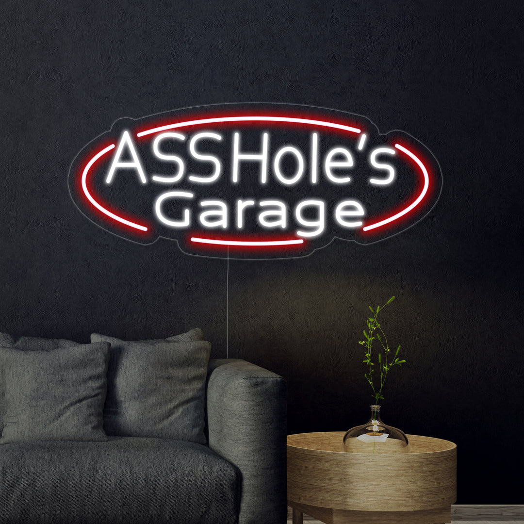 "Assholes Garage" Letreros Neon