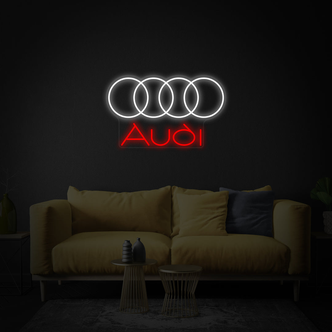 "Logotipo De Aud Con Cuatro Círculos" Letreros Neon